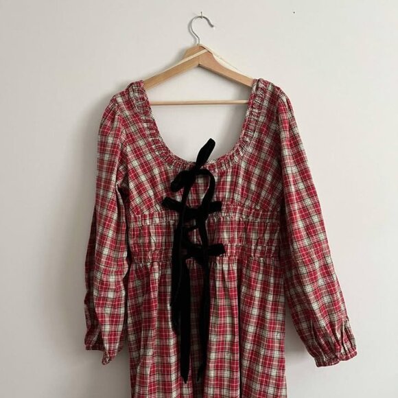 Tartan Damson Madder Dress uk 14 - Picture 2 of 5